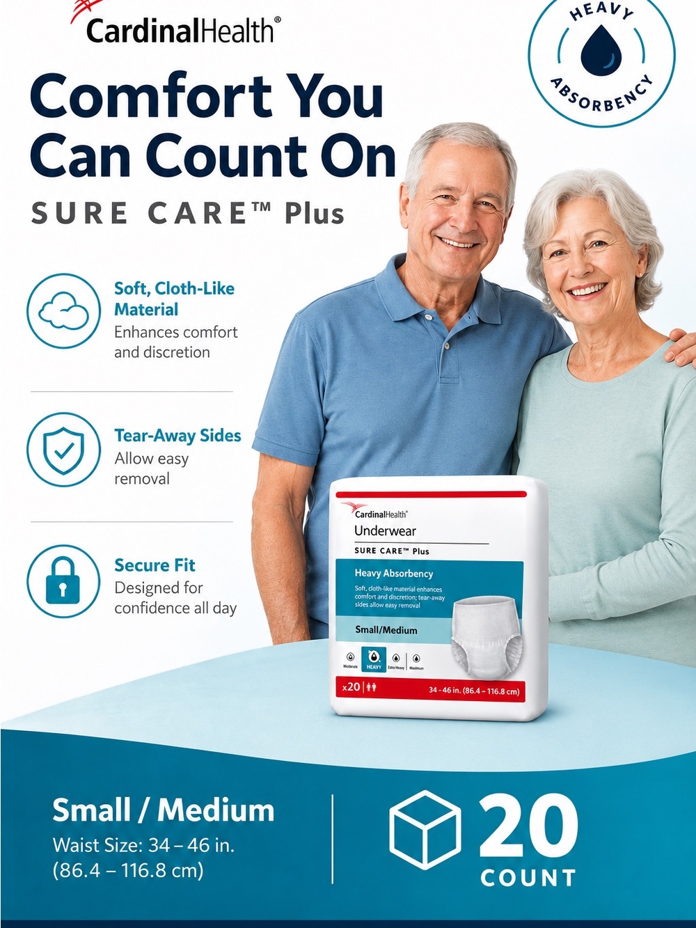 Sure Care Plus Heavy Absorbency Underwear - Buy 4 (or more) get 1 Free!